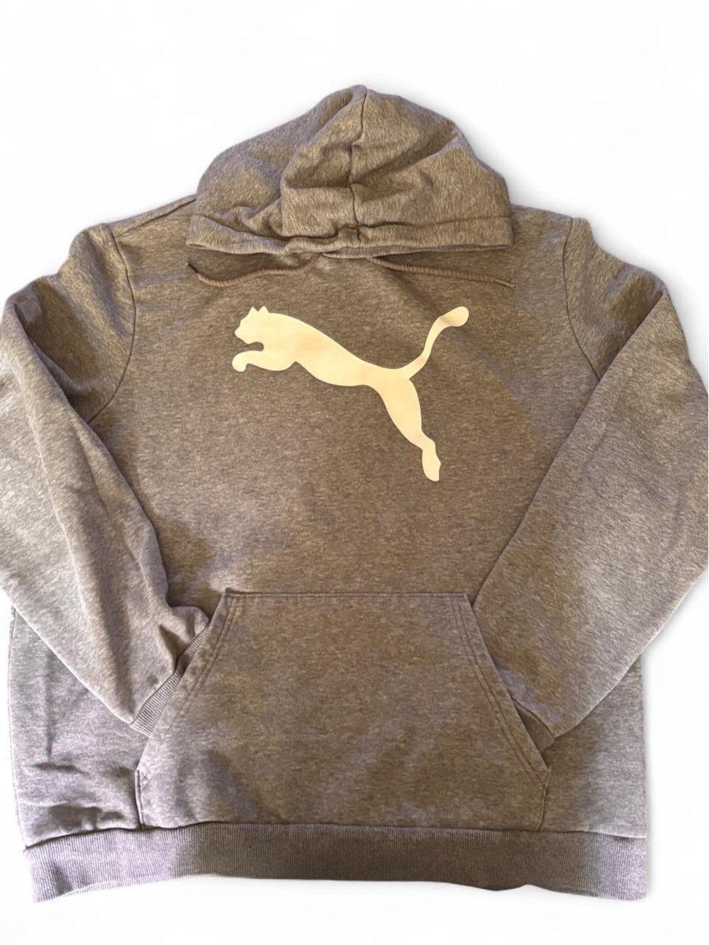 Puma Gray Hoodie with White Puma Cat Logo